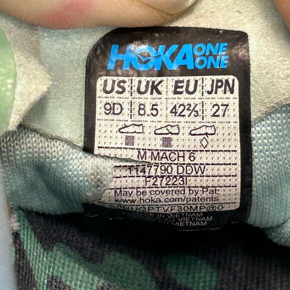 Hoka One One MACH 6 Running Sneakers Men's Size 9D Multicolor 1147790-DDW - Picture 13 of 13